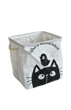 Cesto Multiuso Infantil Dobravel Quadrado Com Alça sem Tampa - Desenho de 