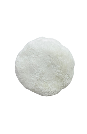 Almofada Redonda Creme de Pelinho Curto 40cm