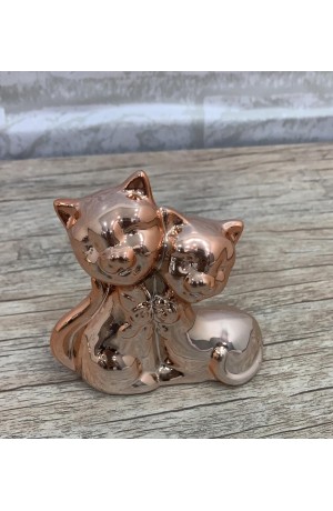 Enfeite casal gato Rose Gold