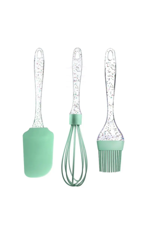 Kit Utensilios Verde com 3 Peças