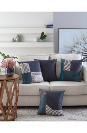 Capa de Almofada Patchwork Estampa 3  Verde/Cinza/Preto