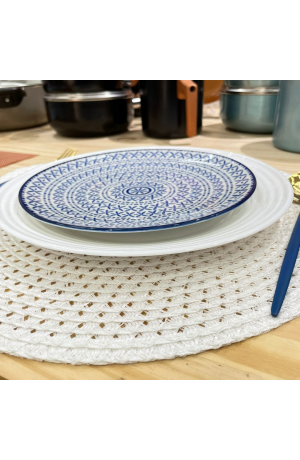 Jogo Americano Branco Redondo de Plástico 38cm