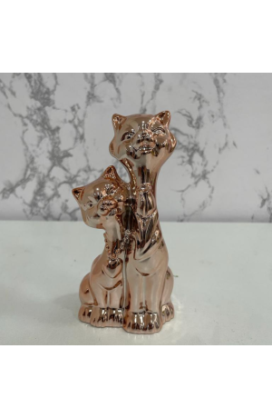 Enfeite Gatinho Rose Casal